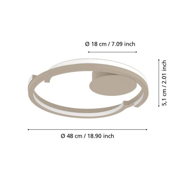 Plafonnier LED sable MEZZOMONTE CCT...
