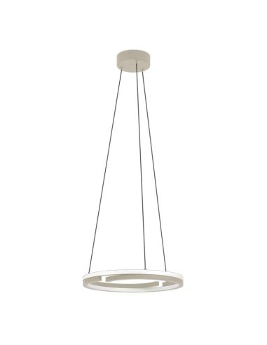 Luminária pendente LED Eglo MEZZOMONTE, dimerizável, CCT 40W, 3200 lm, 2700-6500K com controle remoto, cor areia, Ø480 mm