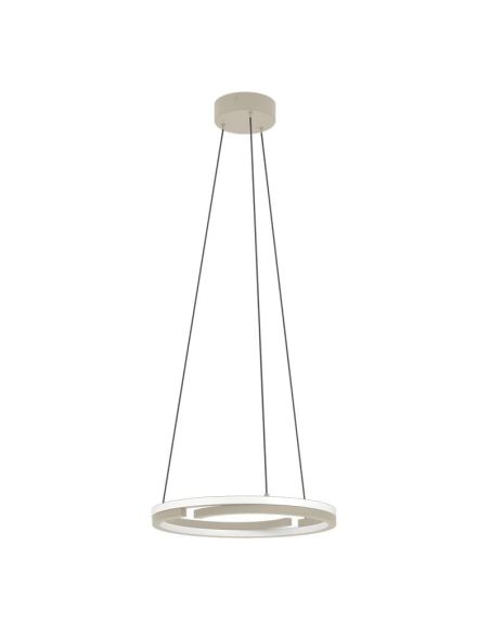 Lámpara colgante LED Eglo MEZZOMONTE regulable CCT 40W, 3200 lm, 2700-6500K con mando, color arena, Ø480 mm