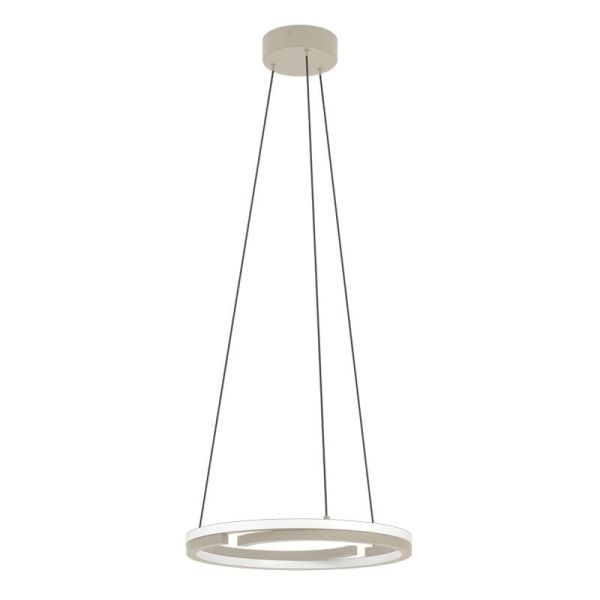 Lámpara colgante LED Eglo MEZZOMONTE regulable CCT 40W, 3200 lm, 2700-6500K con mando, color arena, Ø480 mm