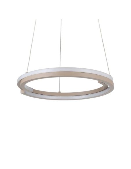 Lámpara colgante LED Eglo MEZZOMONTE regulable CCT 40W, 3200 lm, 2700-6500K con mando, color arena, Ø480 mm