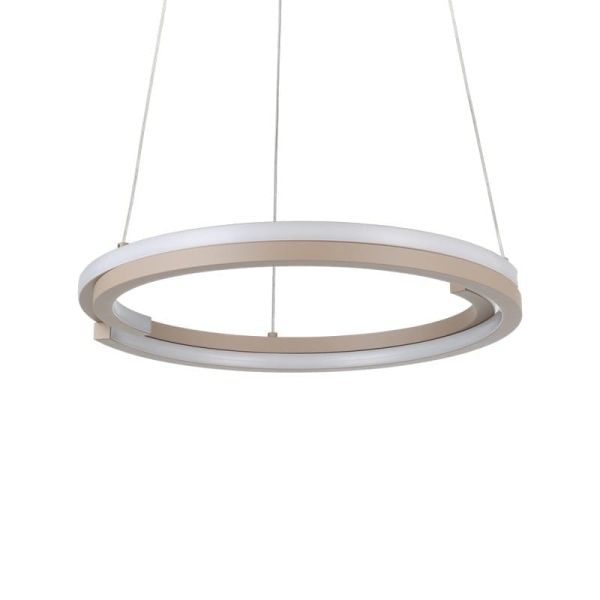 Lámpara colgante LED Eglo MEZZOMONTE regulable CCT 40W, 3200 lm, 2700-6500K con mando, color arena, Ø480 mm