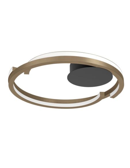 Plafonnier LED dimmable MEZZOMONTE CCT 20W, 2220 lm, 2700-6500K avec télécommande, noir et bronze, Ø480 mm