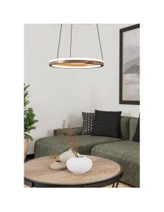 Lámpara colgante LED MEZZOMONTE regulable CCT 20W, 2220Lm, 2700-6500K con mando, negro y bronce, Ø480 mm 2