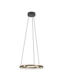 Luminária pendente LED MEZZOMONTE, dimerizável, CCT 20W, 2220 lúmens, 2700-6500K com controle remoto, preto e bronze, Ø480 mm