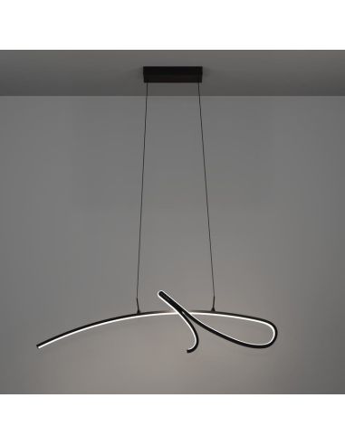 Luminária pendente LED de design CARDONCITO, preta e branca, 20W, 2400 lúmens, temperatura de cor 2700/4000/6500K, 955×70 mm