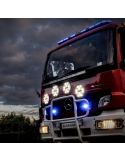 Phare LED pour camion de pompiers X-SPIDER TOXIC L3440 avec feux de route, feux de position et stroboscope ambre 12–24 V