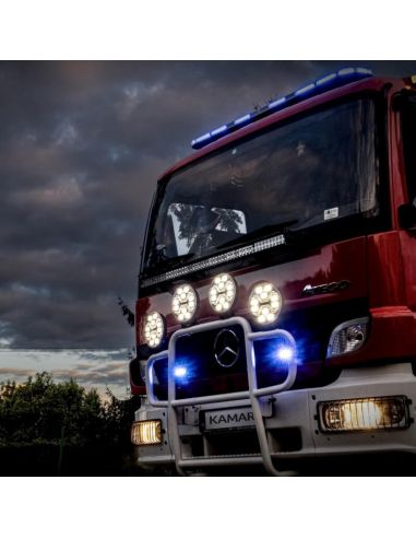 Phare LED pour camion de pompiers X-SPIDER TOXIC L3440 avec feux de route, feux de position et stroboscope ambre 12–24 V