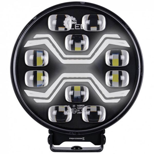 Faro LED X-SPIDER TOXIC L3440 con luz de carretera, posición y estrobo ámbar 12–24V