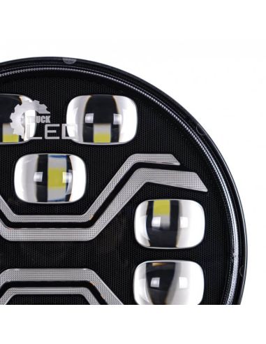 Faro LED X-SPIDER TOXIC L3440 con luz de carretera, posición y estrobo ámbar 12–24V