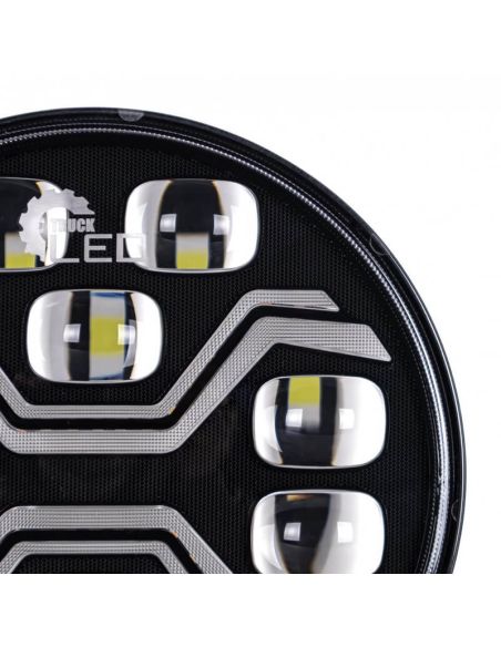 Farol de LED X-SPIDER TOXIC L3440 com luz alta, luz de posição e estrobo âmbar 12–24V