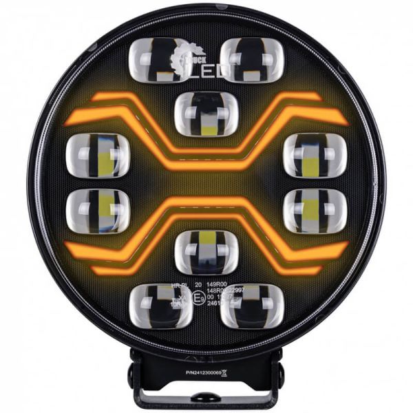 Faro LED X-SPIDER TOXIC L3440 con luz de carretera, posición y estrobo ámbar 12–24V
