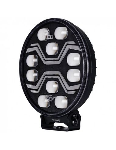 Lado Faro LED X-SPIDER TOXIC L3440 con luz de carretera, posición y estrobo ámbar 12–24V