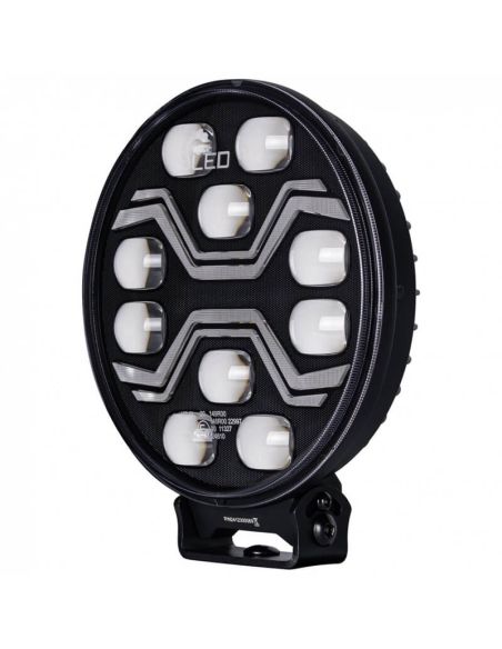 Lado Faro LED X-SPIDER TOXIC L3440 con luz de carretera, posición y estrobo ámbar 12–24V