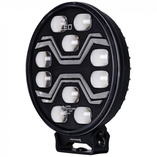 Lado Faro LED X-SPIDER TOXIC L3440 con luz de carretera, posición y estrobo ámbar 12–24V