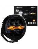 Faro LED X-SPIDER NINJA redondo 9” con luz de carretera, posición y estroboscopico ámbar