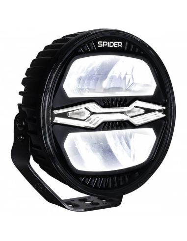 Farol redondo de LED X-SPIDER NINJA de 9 polegadas com luz alta, luz de posição e estrobo âmbar.