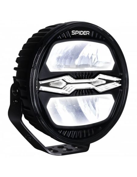 Farol redondo de LED X-SPIDER NINJA de 9 polegadas com luz alta, luz de posição e estrobo âmbar.
