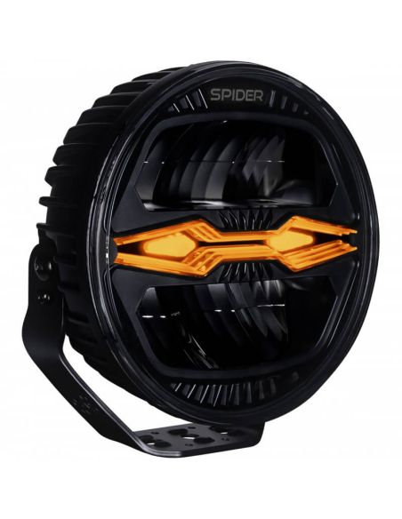 Faro LED X-SPIDER NINJA redondo 9” con luz de carretera, posición y estroboscopico ámbar