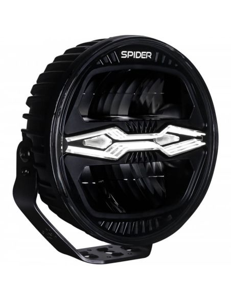 Farol redondo de LED X-SPIDER NINJA de 9 polegadas com luz alta, luz de posição e estrobo âmbar.