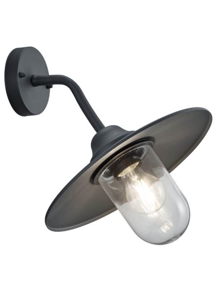 Luminária de parede externa BRENTA antracite E27 IP44 com design moderno vintage.