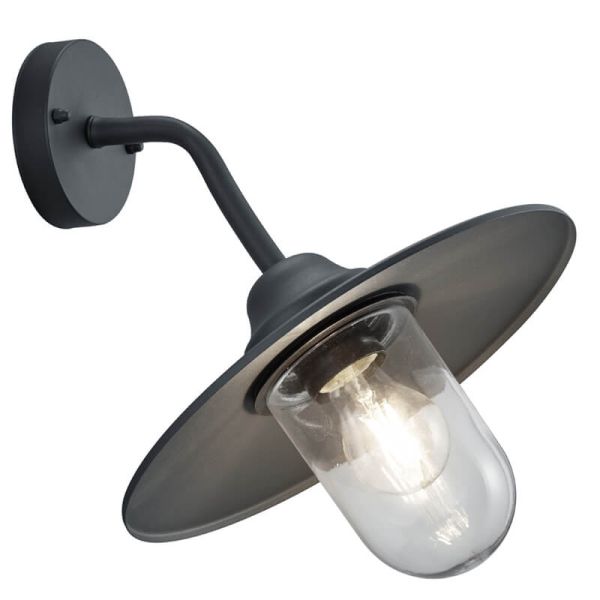 Luminária de parede externa BRENTA antracite E27 IP44 com design moderno vintage.