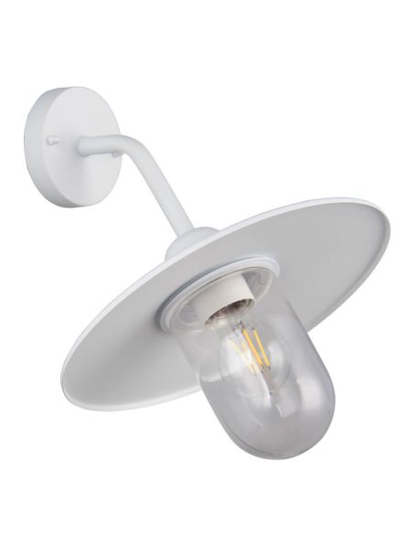 Aplique exterior blanco BRENTA E27 IP44 para fachadas y terrazas