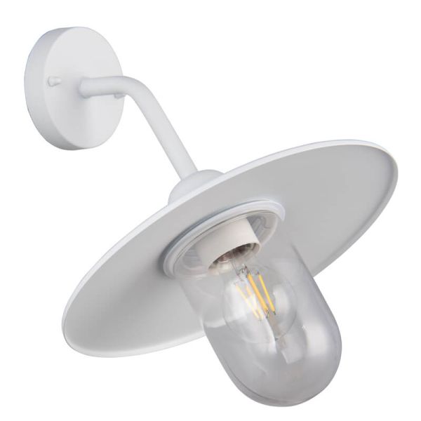 Aplique exterior blanco BRENTA E27 IP44 para fachadas y terrazas