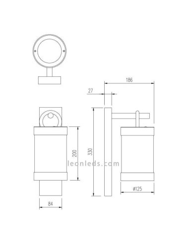 Luminária de parede externa SAMBESI antracite com sensor crepuscular E27 IP44