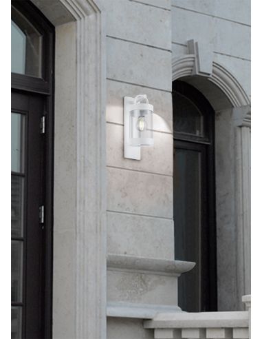 Aplique exterior blanco SAMBESI encendido automático E27 IP44 instalado