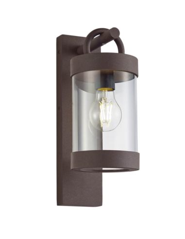 Luminária de parede externa SAMBESI, cor ferrugem, com sensor crepuscular, E27, IP44
