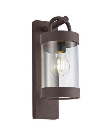 Luminária de parede externa SAMBESI, cor ferrugem, com sensor crepuscular, E27, IP44