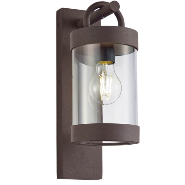 Luminária de parede externa SAMBESI, cor ferrugem, com sensor crepuscular, E27, IP44