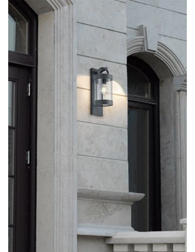 Aplique exterior SAMBESI antracita con sensor crepuscular E27 IP44