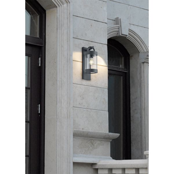Aplique exterior SAMBESI antracita con sensor crepuscular E27 IP44