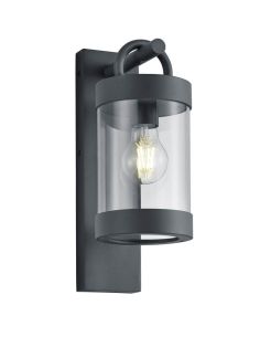 Luminária de parede externa SAMBESI antracite com sensor crepuscular E27 IP44