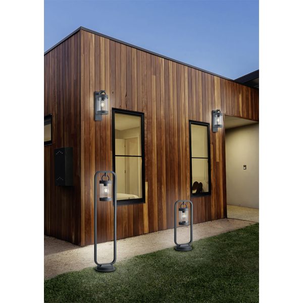 Aplique exterior SAMBESI antracita con sensor crepuscular E27 IP44
