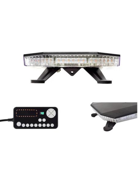Barra de advertência LED âmbar de 360º e 30” com controle remoto, homologada pela ECE R65 TA2, 12/24V