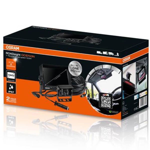 Kit completo cámara de marcha atrás con cable +monitor 7" AHD, ROADsight OCS700N, 1080p, 120º, 12/24V