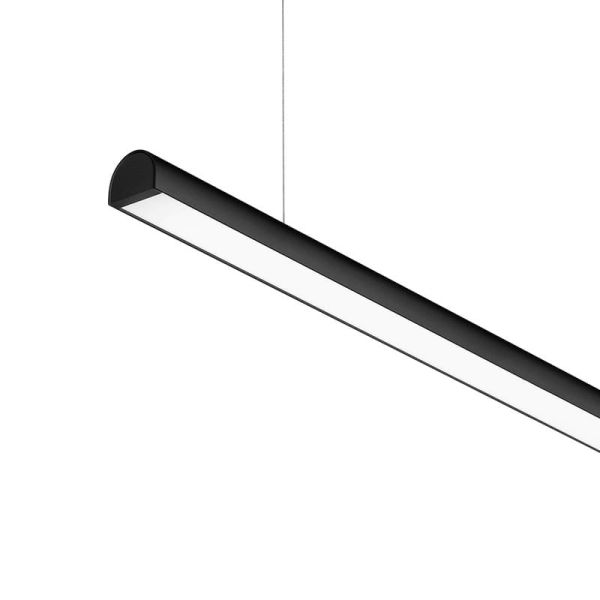 Suspension modulaire LED noire DIVI Initial à éclairage direct 13,5 W 3000 K 1650 lm, angle de diffusion 115°, 1200 mm