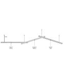 Lámpara suspensión modular LED DIVI directo Initial & End negro, 13,5W 3000K 1650Lm 115º, 1200mm