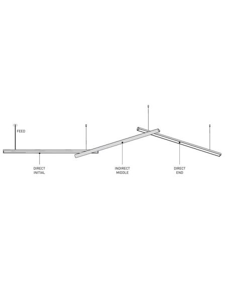 Lámpara suspensión modular LED DIVI directo Initial & End negro, 13,5W 3000K 1650Lm 115º, 1200mm
