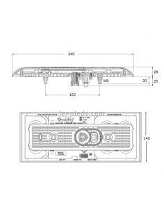 Feu arrière LED Rubbolite M758 | Feu arrière à DEL TruckLite M758 | Plate-forme de feu arrière 2