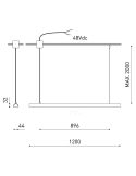 Lámpara suspensión modular LED DIVI Direct Initial & End blanco 13,5W 3000K 1650Lm 115º, 1200mm