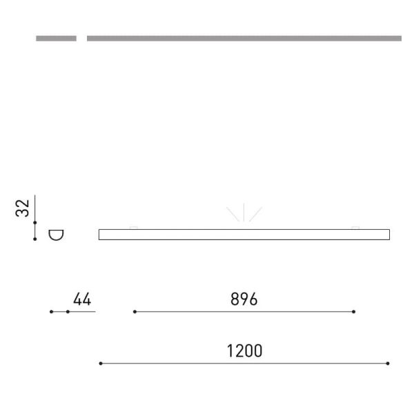 Iluminación arquitectónica LED modular DIVI Indirect Middle blanco 13,5W 3000K 1650Lm 115º, 1200mm