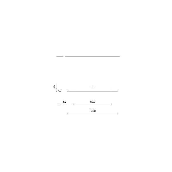 Iluminación arquitectónica LED modular DIVI Indirect End negro 13,5W 3000K 1650Lm 115º, 1200mm