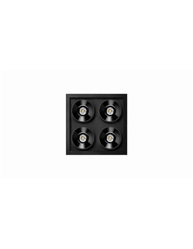 Downlight LED empotrable negro BLACK FOSTER RECESSED 2x2 SPOT 19º CRI90 Push Dim