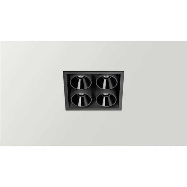 Downlight LED empotrable negro con marco blanco BLACK FOSTER REC 2x2 SPOT 19º CRI90 DALI