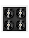 Spot encastré LED FOSTER REC 2x2 SPOT 19º CRI90 DALI noir avec cadre blanc