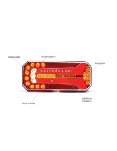 Piloto trasero LED Homologado | Piloto trasero LED Rectangular | Piloto trasero LED Was | LeonLeds Iluminación
